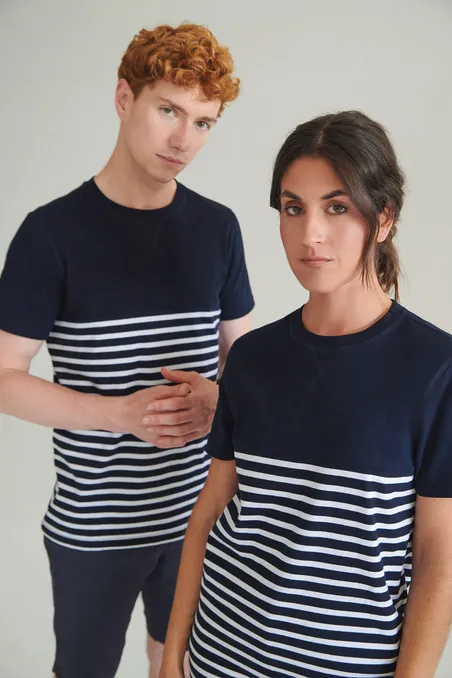 T-shirt breton à manches courtes