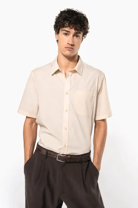 Chemise popeline polycoton manches courtes entretien facile homme