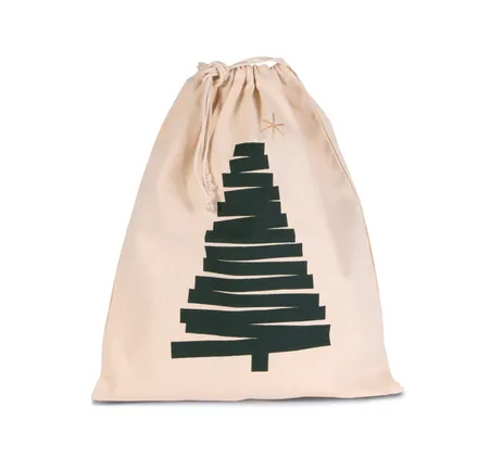 Sac coton à cordon motif sapin