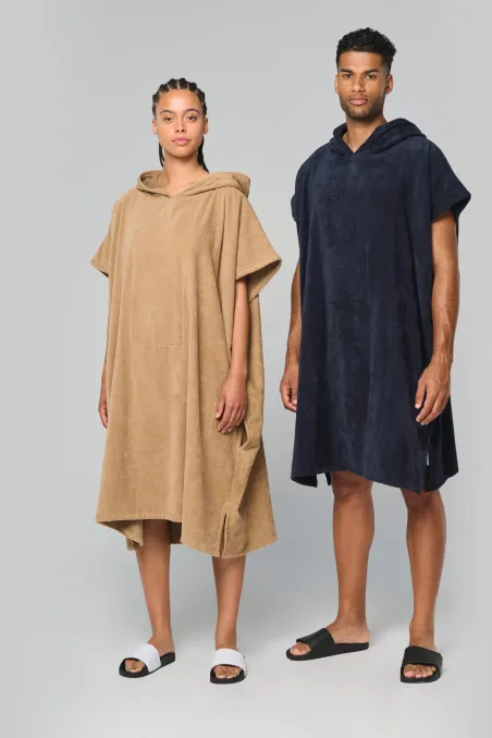 Poncho éponge à capuche unisexe
