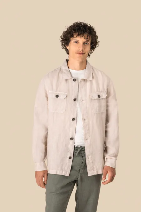 Surchemise délavée en lin homme