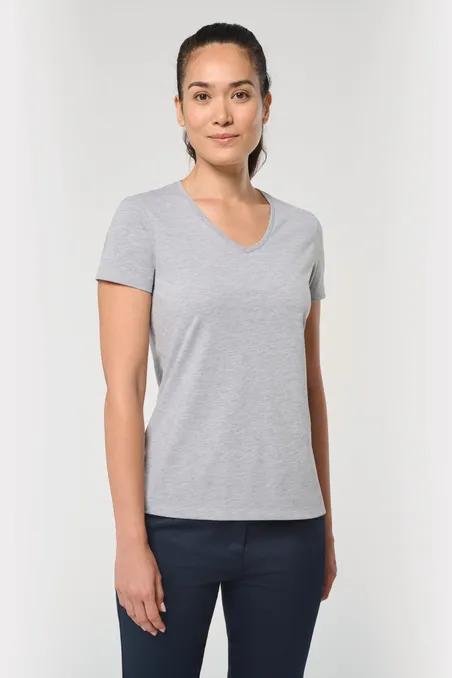 T-shirt écoresponsable col V antibactérien femme