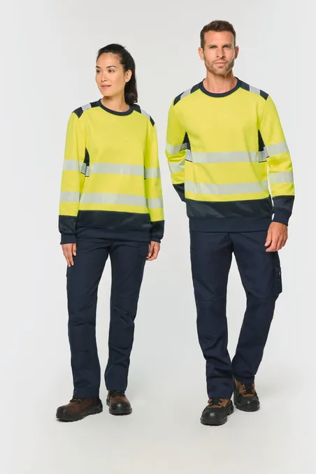 Sweat-shirt de sécurité recyclé col rond unisexe