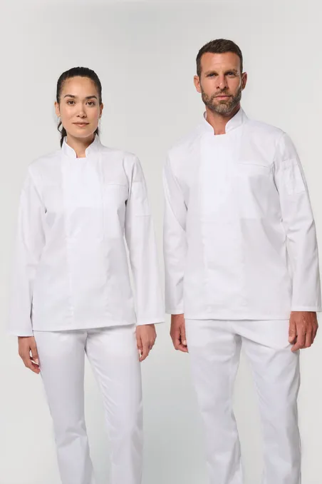 Veste de cuisine écoresponsable et respirante manches longues unisexe
