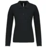 Polo piqué manches longues femme