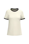 T-shirt ringer écoresponsable à bords contrastés effet délavé femme