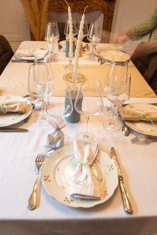 Lot de 6 serviettes de table colombe