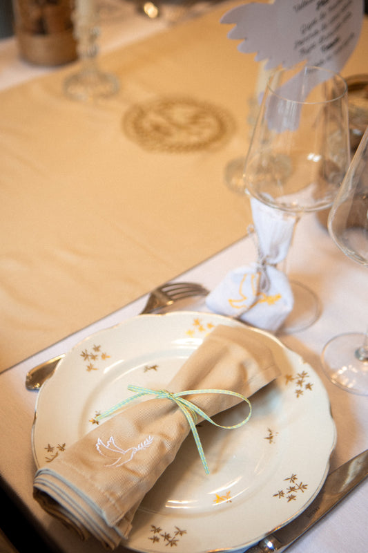 Lot de 6 serviettes de table colombe