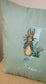 Coussin bleu - Pierre Lapin